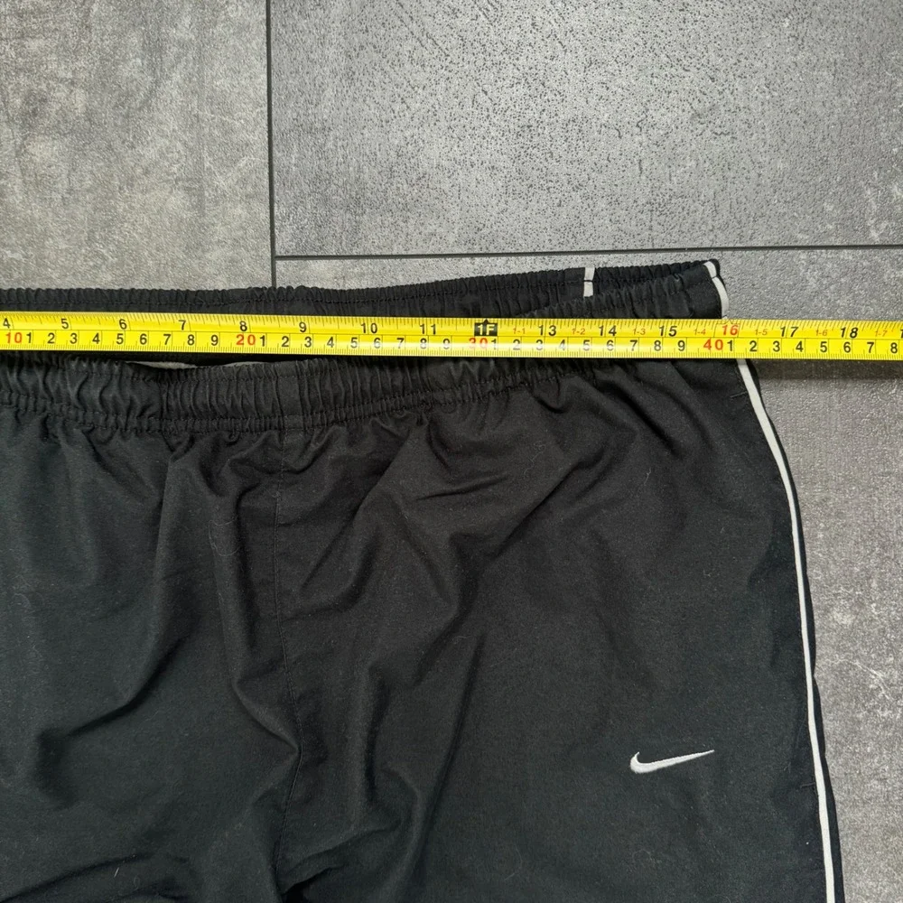 Vintage Nike Mens Track Pants Black White Side Stripe Swoosh Large RN56323